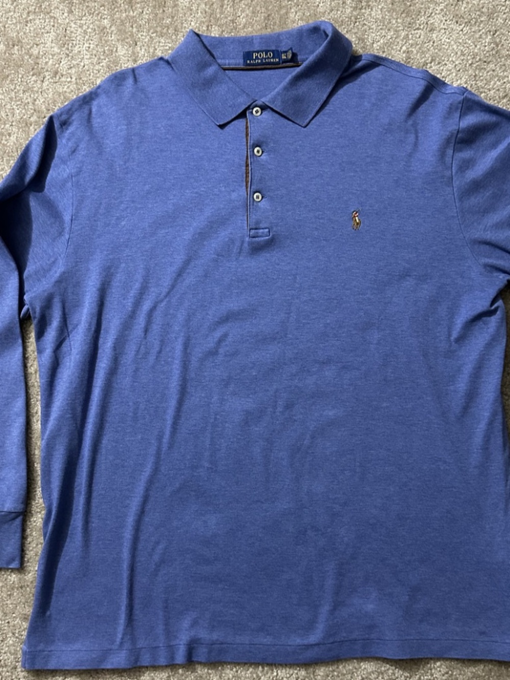 Polo Ralph Lauren Blue Long Sleeve Polo Shirt XL Little Pony Embroidered